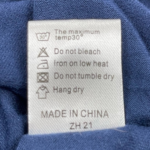 DouBCQ Dress Womens Large Navy Blue Short Sleeve Pockets Pleated Rayon Stretch - Picture 10 of 12